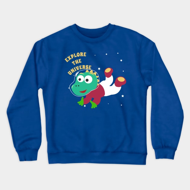 Cute dinosaur astronaut. Crewneck Sweatshirt by KIDS APPAREL